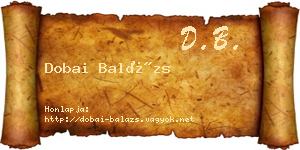 Dobai Balázs névjegykártya